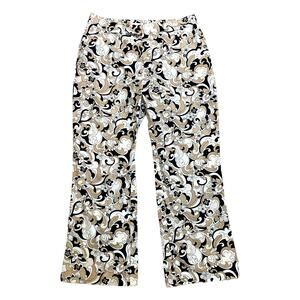 Old Navy Y2K Funky Retro Phoebe Buffay Cropped Cream Capri Pants Size 6